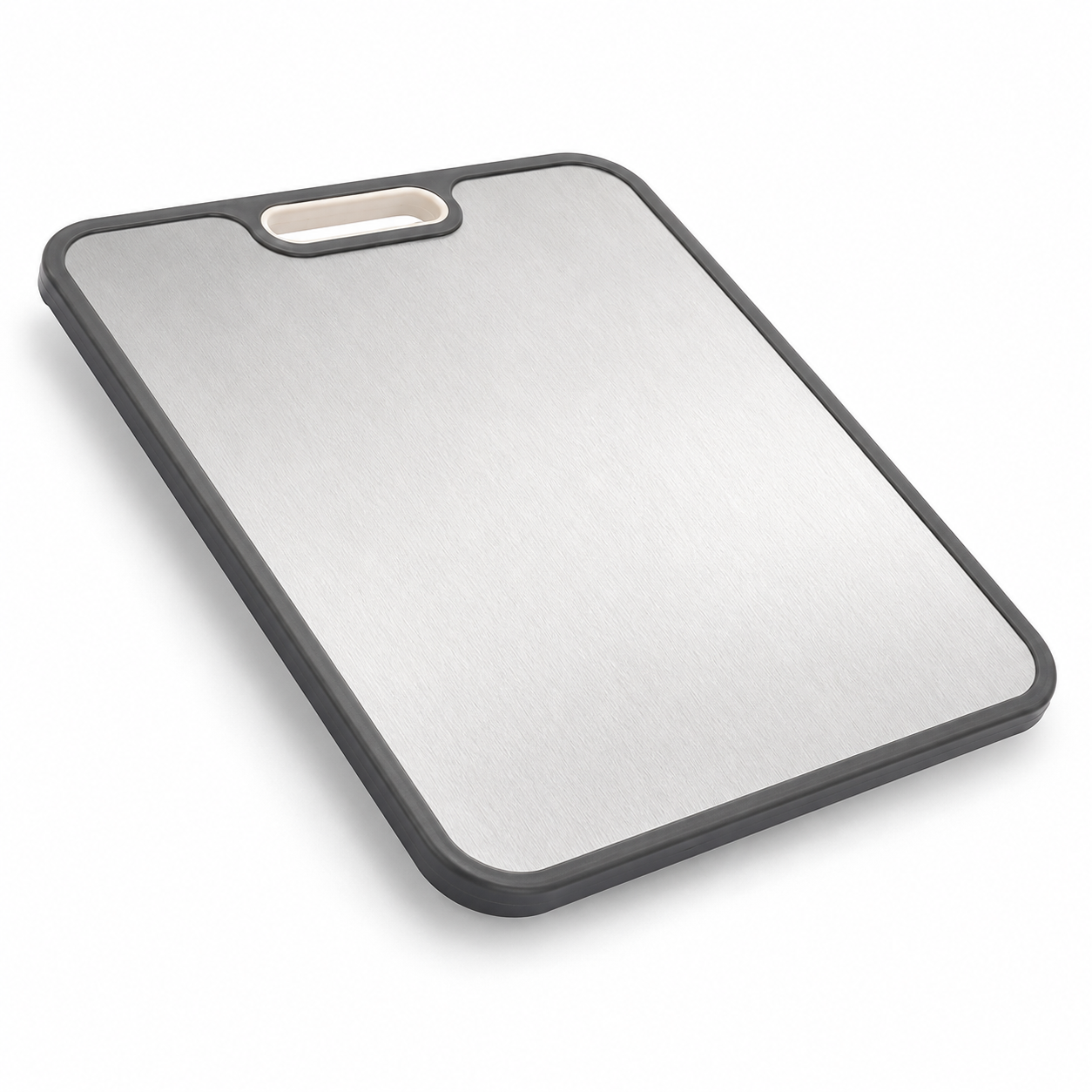 Angled view of the Verso titanium cutting surface and built-in carry handle