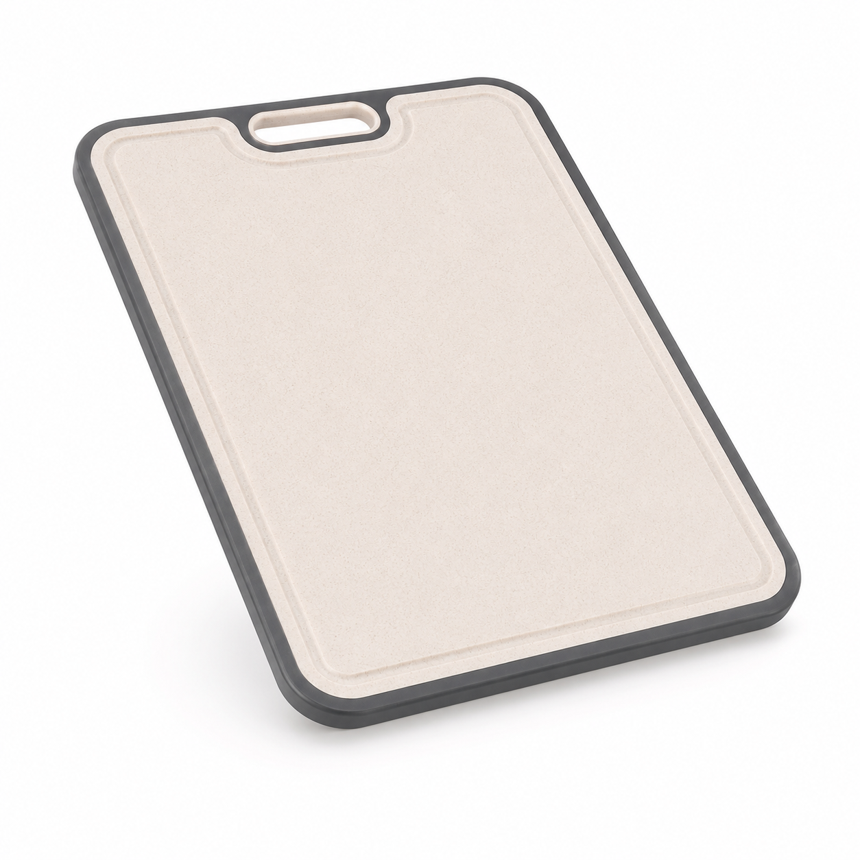 Wheat-straw composite side of the Verso cutting board with juice groove
